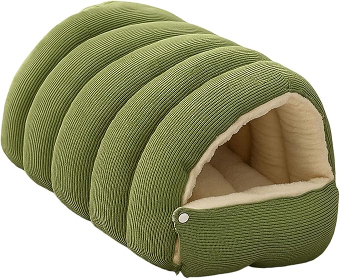Washable Enclosed Cats House with Removable Cover Soft Plush Bed for Stress Relief Antislip Base Indoor Pet Furniture Detachable Pet Bed Cover