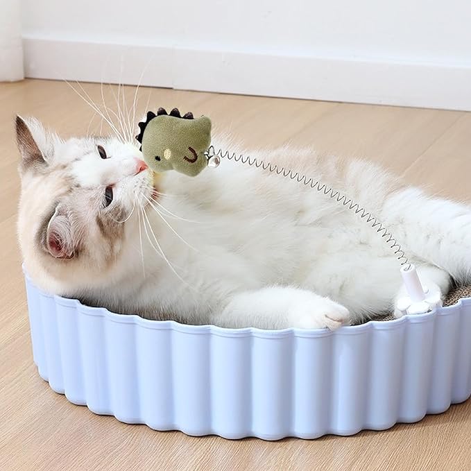 6PCS Cat Wand Toy & Scratcher Plug-ins - Cat Fun Themselves Play Toys for Kitty & Kitten