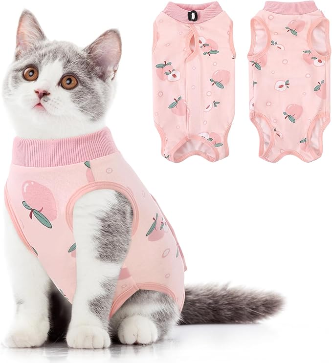 Cat Recovery Suit, Kitten Surgical Full Bodysuit for Abdominal Wound Protector Anti Licking After Surgery, Professional Bandages Cone E-Collar Alternative for Small Male & Female Pets