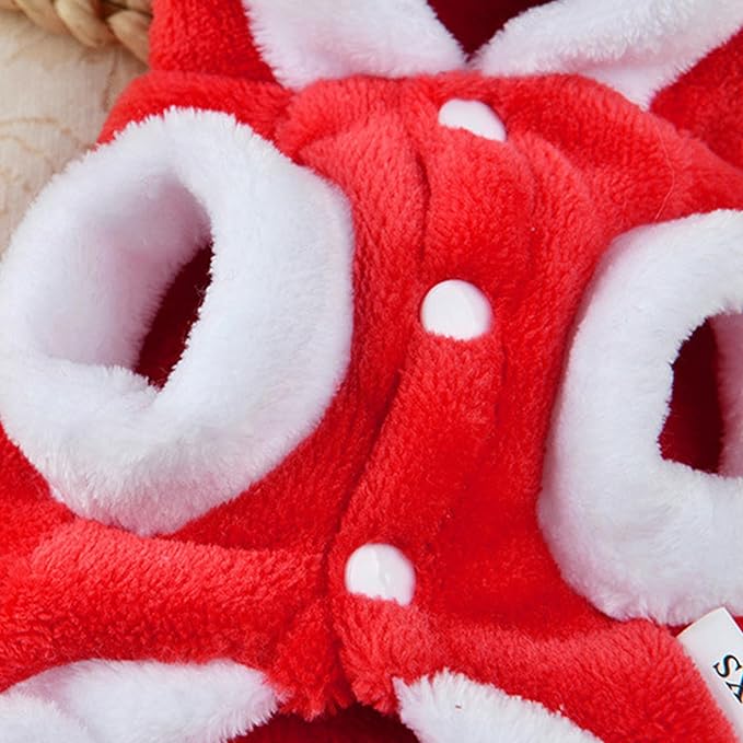 Santa Dog Costume Christmas Pet Clothes Animal Fleece Warm Outfits Clothes Winter Coat Clothes for Dog Pet Clothing Chihuahua Yorkshire Poodle (L Size)