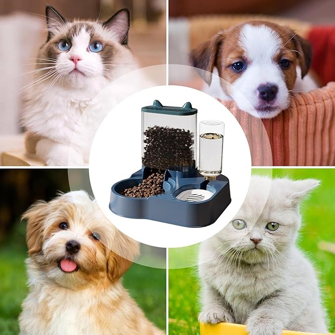 Pet Food Dispenser – Automatic Dog and Cat Feeder with Water Bowl, Smart Portion Control | Longtail Large Capacity Feeding Solution for Pets Indoor Outdoor Use