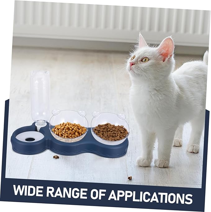 Abaodam Cat Food and Water Bowl Multi-Function Automatic Feeder and Dispenser for Cats and Dogs Elevated Design Dual Bowls Integrated Hydration for Indoor Pets