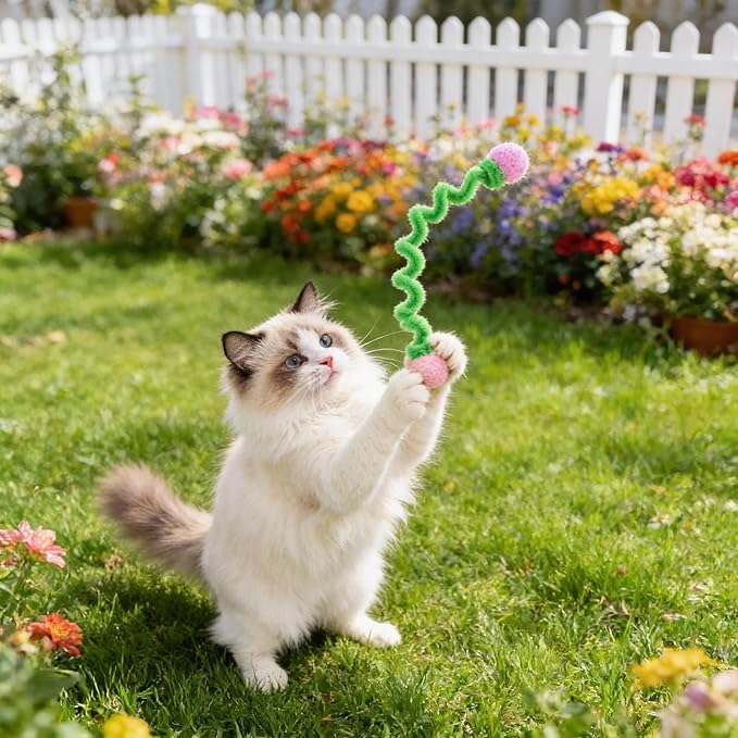 24 Pack Cat Spring Toy, Colorful Cat Spiral Spring, Attracting Cats to Interact for Swatting, Biting, Hunting Kitten Toys
