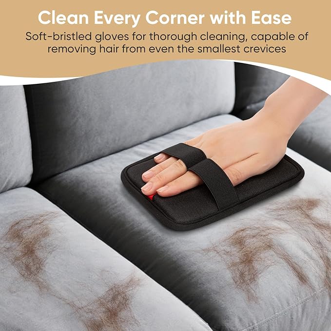 Pet Hair Remover, Electrostatic Pet Hair Removal Gloves, Reusable Cat & Dog Hair Remover for Couch, Furniture, Carpet, Curtain, Upgraded Animal Fur Removal Tool, Cat Grooming Gloves-1 PCS
