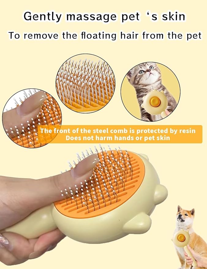 MRSXXNTY Pet Grooming Brush - Cat & Dog Fur Remover, Massage Brush for Long & Short Hair Pets, Removes Loose Fur & Hair (Green)