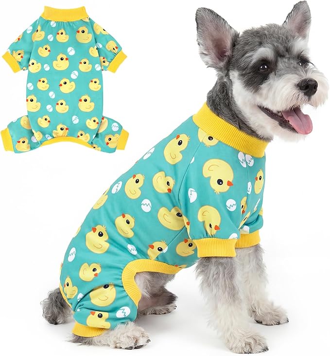 XPUDAC Dog Pajamas Soft Stretchy Duck Dog Clothes for Small Medium Dogs Pet Jumpsuit Cat Apparel-XL