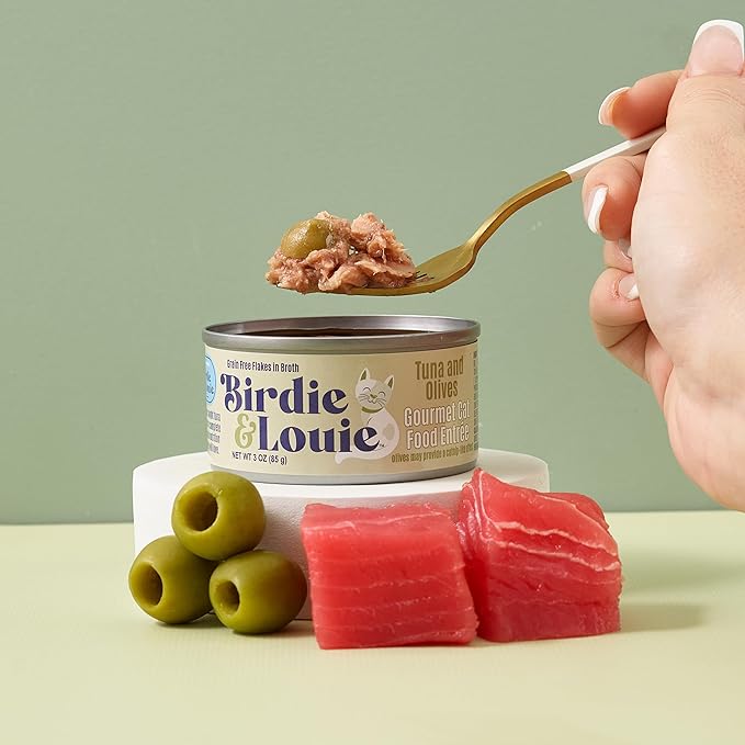 Birdie & Louie Wet Cat Food Variety Pack of Tuna Flavors | 6 Cans of 5 Different Tuna Flavors | All Natural Ingredients, Grain Free | 3 Oz Cans, Bulk Case of 60 Cans (60)