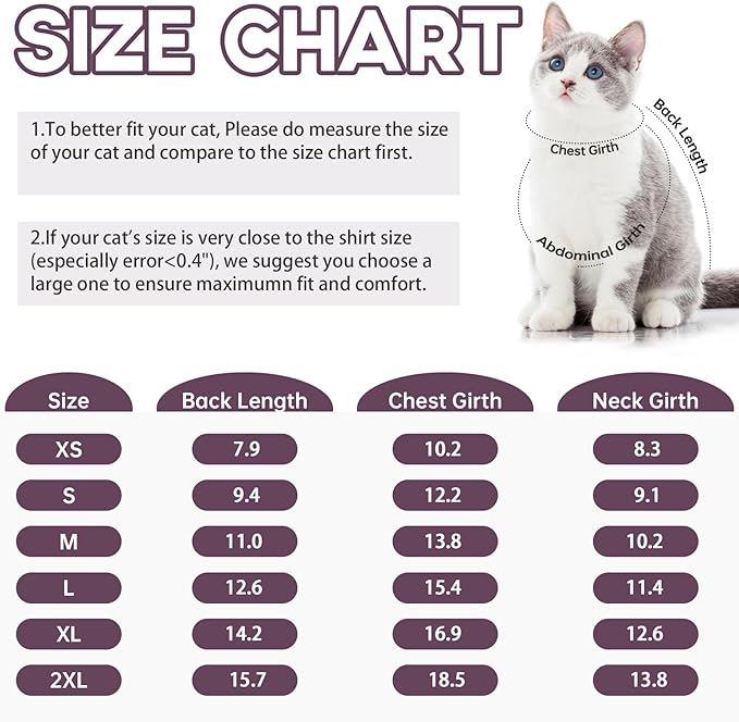 QBLEEV Sticky Hair Cat Clothes, Soft Cat Pajamas for Cats Only, Prevent Lost Fur Kitten Sweater Onesie, Stretchy Recovery Suit for Female Male Cats After Surgery Daily Wear, Fuchsia, L