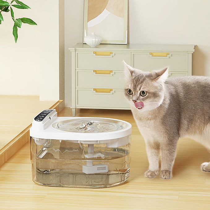 Pet Fountain - 3000ml Motion Sensor Rechargeable Dispenser | Cat Drinking Fountain Water Feeder | for Kitten Puppy Dog Watering Feeding Indoor Home Living Room Balcony
