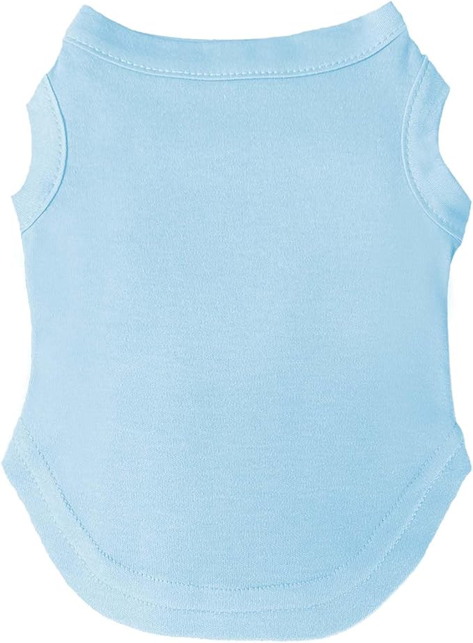 Blank Dog Tee Shirt | Sleeveless Breeds | Lightweight, Comfy, Customizable |Baby Blue, 5X-Large