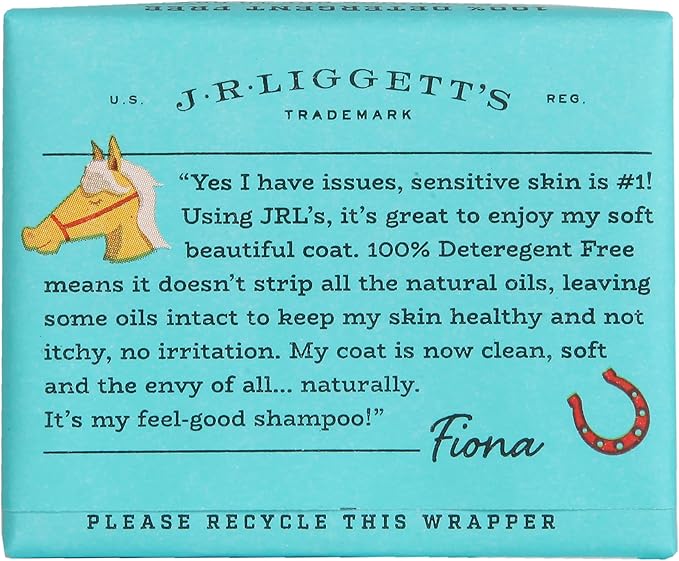 J.R.LIGGETT'S Natural Horse Shampoo Bar - Non-GMO, 100% Detergent-Free Formula Gently Deep Cleans and Supports Healthy Skin and Coat - Ideal for Dry, Itchy, or Sensitive Horses - 3.5 oz Bar