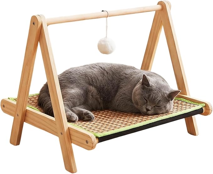 Cat Scratching Bed - Pet Lounger with Teaser Ball, Durable Scratch Pad and Resting, Cat Furniture | Engaging Play Exercise Climbing Sleeping Center for Indoor Outdoor Cats