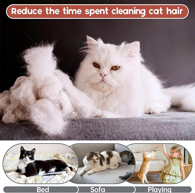 QBLEEV Sticky Hair Cat Clothes, Soft Cat Pajamas for Cats Only, Prevent Lost Fur Kitten Sweater Onesie, Stretchy Recovery Suit for Female Male Cats After Surgery Daily Wear, Burgundy, L