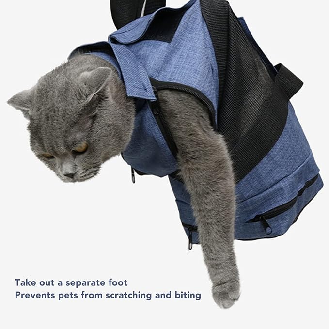 Fockety Cat Nail Clipping Cleaning Grooming Restraint Bag, No Scratching Biting for Bathing, Pet Bag for, Administering Eye Drops, Ear Cleaner, Clipping Nails Trimming