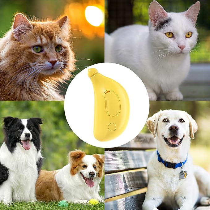 Cat Steam Brush, Cute Banana Shape Hair Brush Cat Dog Pet Brush Massager Steaming Spray Massaging Comb, Steam Cat Brush, Flyaway Hair Prevention Cat Grooming Brush, Dog Grooming Supplies (A)