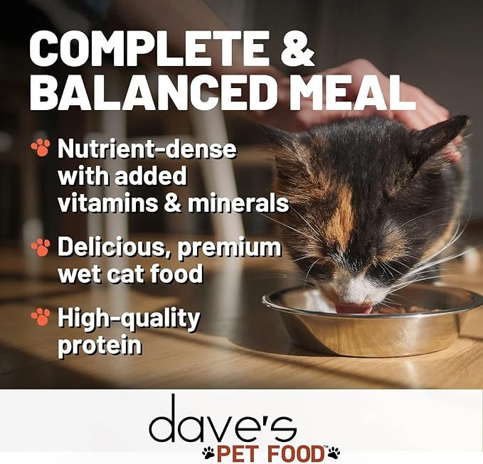 Dave's Pet Food Grain Free Wet Cat Food Gravy (Tuna & Shrimp Dinner in Gravy), Naturally Healthy Canned, Added Vitamins, 5.5 oz Cans (12 Pack)