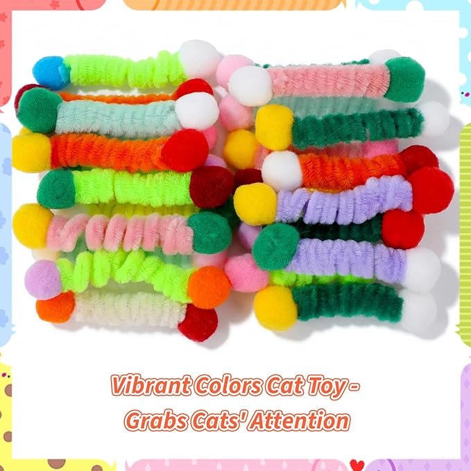 24PCS Spiral Coil Interactive Cat Toys, Cat Spring Toys in Vibrant Colors, for All-Age Kittens, Boredom Relief & Exercise Indoor Play, Swatting, Biting, Hunting Toys