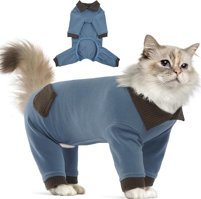 T'CHAQUE Sticky Hair Cat Clothes, Professional Recovery Suit for Cats, Anti-Shedding Shirt Outfit, Soft Pajamas for Kittens, Post-Surgery Onesie for Male & Female Cats, Fuchsia,X-Small