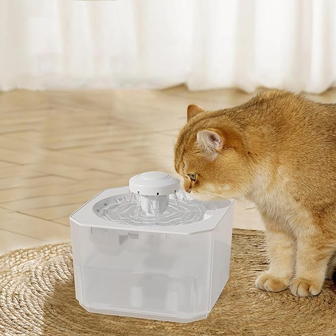 Cat Fountain,2500ml Automatic Quiet Large Capacity Pet Supplies,Dog Water Dispenser - for Puppy Animal Travel Crate House Outside Feeding Tipping Night Hot Day Offices Indoor Home