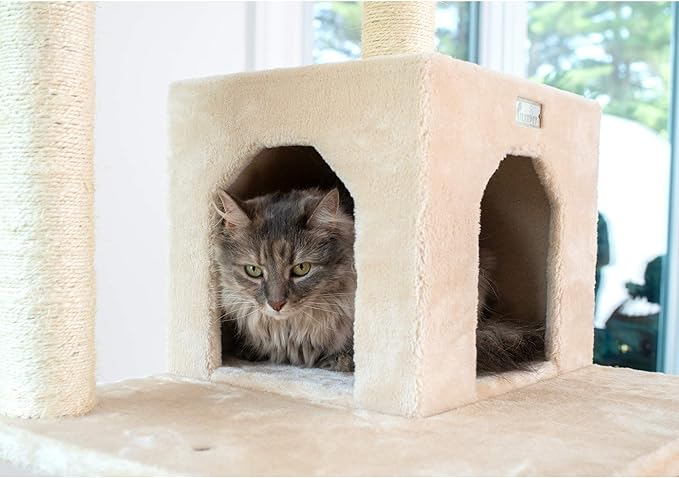 GleePet GP78740821 Cat Tree, 74-Inch, Beige