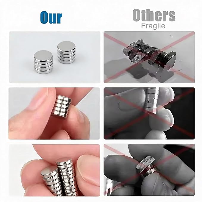 100pcs 5×2mm Mini Round Magnets for Nail Clippers, Measuring Artificial Nail Length, Multi-Use Cat Eye Nail Design Tools, Neodymium Magnet for Fridge Magnets, Crafts, Office Supplies