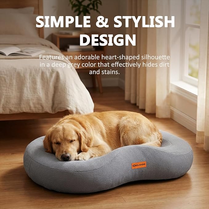 Orthopedic Memory Foam Dog Bed, Large Waterproof Pet Sofa with Sides & Removable Washable Cover, Non-Slip Bottom Supportive Couch for Large Dogs, Gray