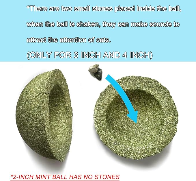 2 inch Giant Catnip Ball for Cats, Large Catnip Ball for Cats Indoor
