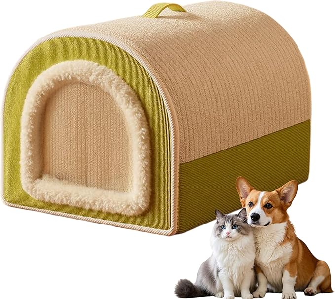 Outdoor Cat Houses, Winter Pet Indoor House Cat Mat, Washable Warm Plush Enclosed pet Bed, Shelter for Kitten/Puppy/Living Room/Bedroom/Playing Resting Napping