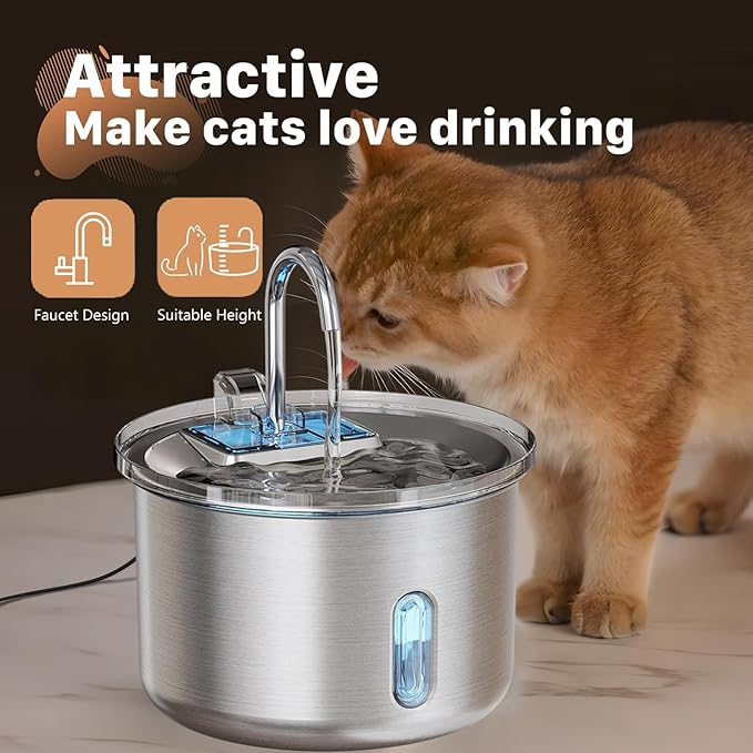 Drinking Fountain Pet Water Dispenser Automatic Watering Feeders Quiet Cats Bowl for Multiple Pet Quiet Automatic Drinking Fountain for Multiple