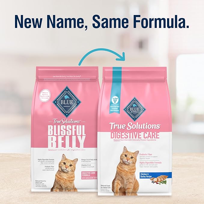 Blue Buffalo True Solutions Digestive Care Natural Dry Cat Food for Adult Cats, Chicken, 3.5-lb. Bag
