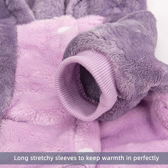 FabriCastle Dog Hoodie Sweater for Small Dogs Boy and Girl, Small Dog Clothes XS XXS Puppy Sweatshirt, Pet Outfit, Cat Clothing Super Soft Warm Snap On Closure (Lavender-Purple, X-Small)