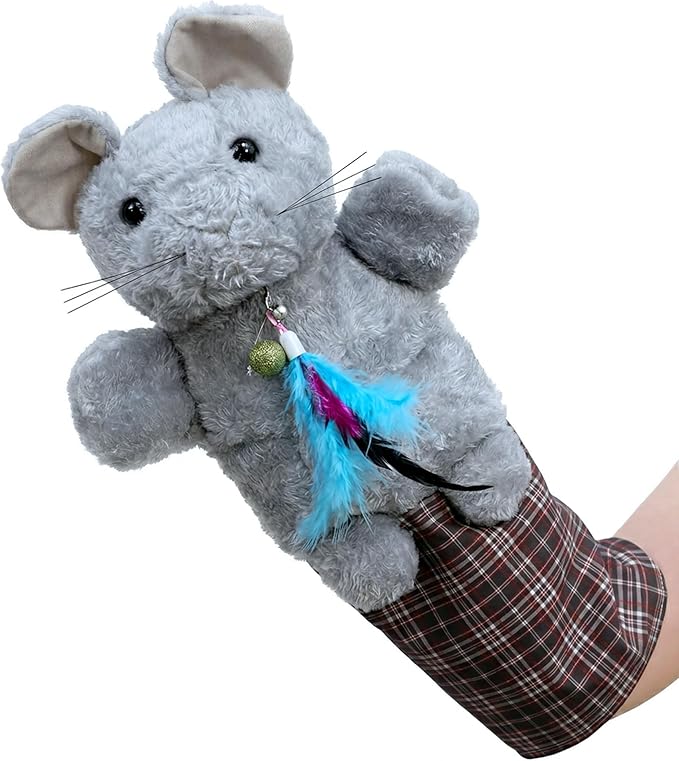 Homrich Cat Wrestling Glove Toys, Interactive Hand Puppet with Catnip & Feathers, Thick Soft Padding for Safe Play - Durable Fun & Enrichment for Cats & Kittens