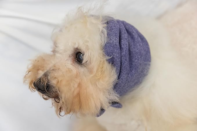 Dogs Ear Wrap, Dog Ear Cover Anxiety Relief – Noise Canceling for Fireworks, Pet Grooming & Force Drying Purple M