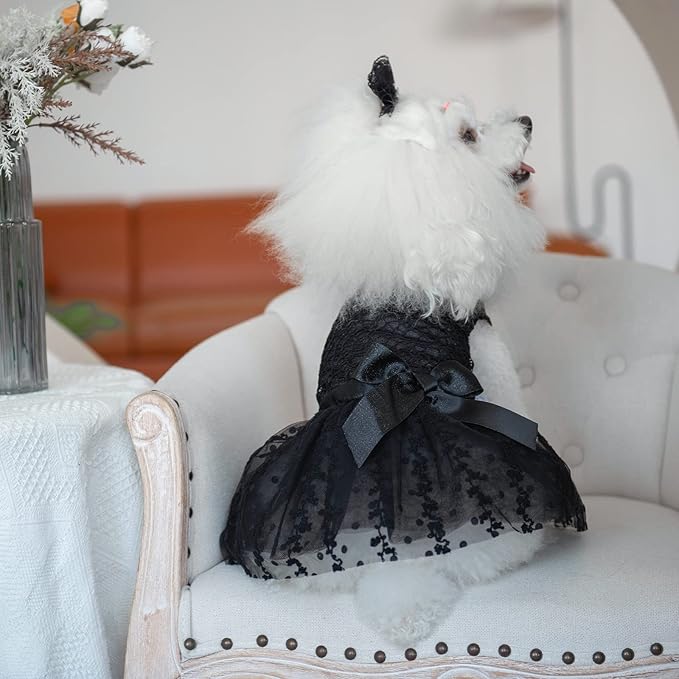 CuteBone Dog Birthday Dress Girl Puppy Skirt Tutu Cat Wedding Outfit Pet Party Clothes for Small Dogs Costume DD15S