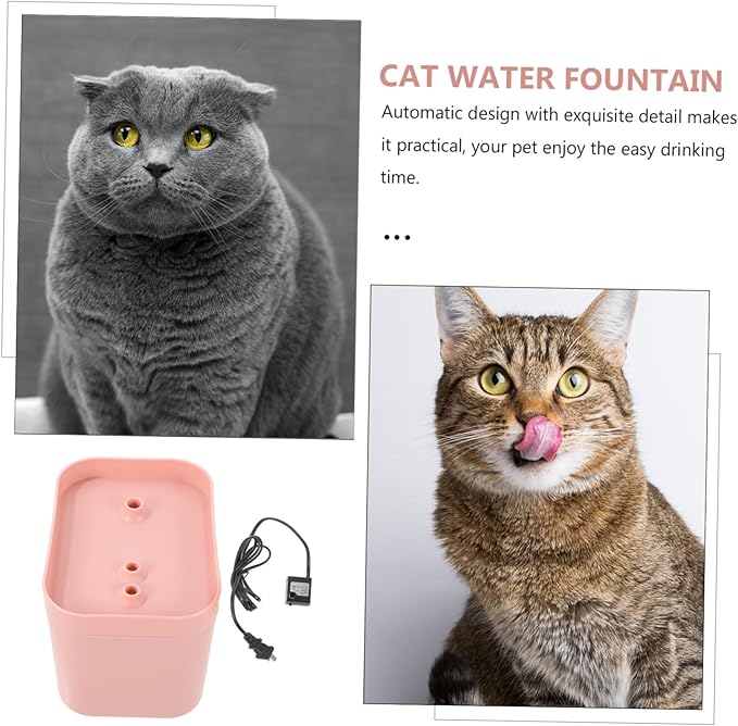 POPETPOP Battery-Operated Pet Water Dispenser Auto Circulating Cat and Dog Drinking Fountain Elegant Flower Shape Easy to Clean