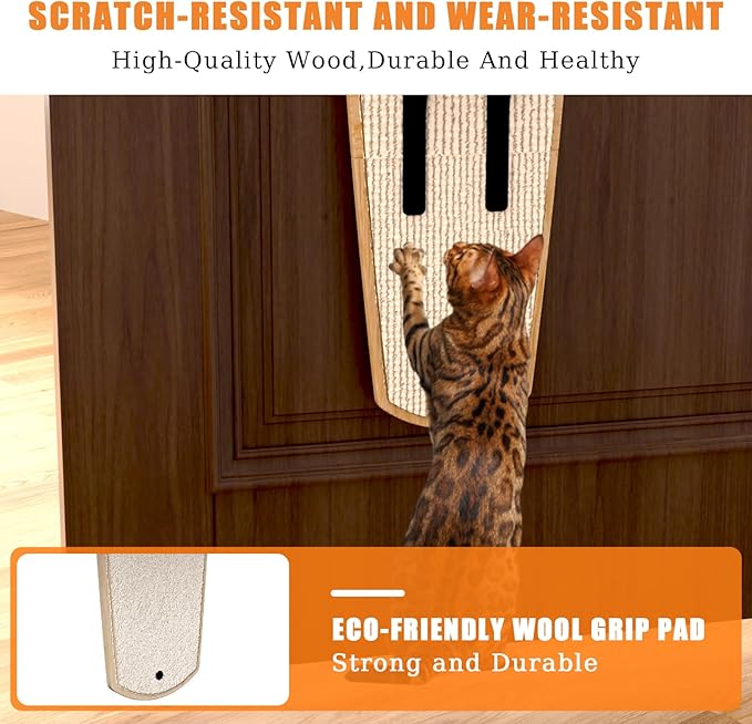 Door Hanging Cat Tree, 4-Tier Door-Above Cat Tree for Indoor Cats, Space-Saving Vertical Cat Furniture, Easy to Install Without Tools - Holds Up to 30 lb