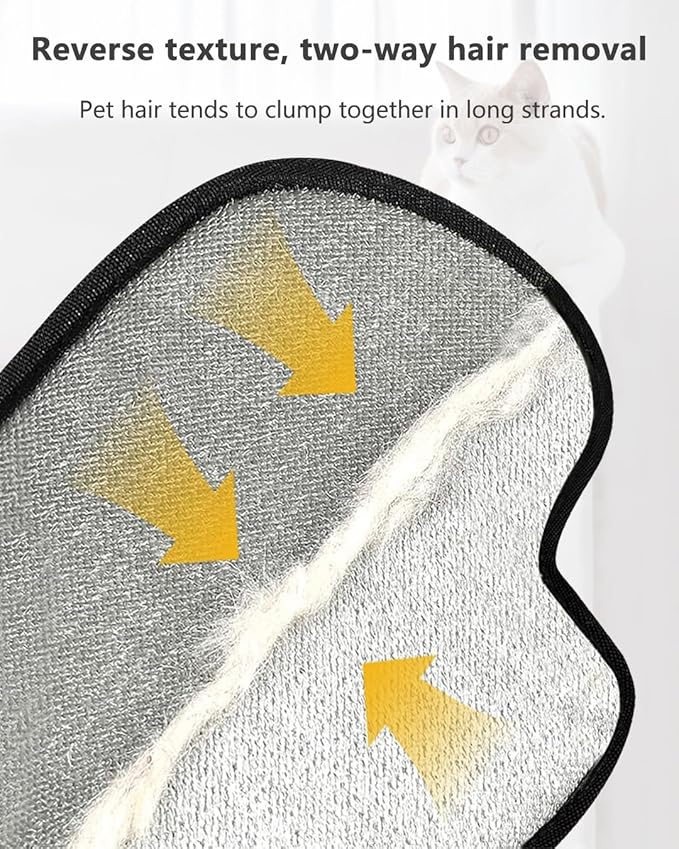 2 PCS Pet Hair Remover Electrostatic Gloves, Reusable Pet Hair Removal Glove for Dogs/Cats, Ergonomic Pet Grooming Gloves for Furniture Bed Sheets Couch Clothes Carpet Car Seat