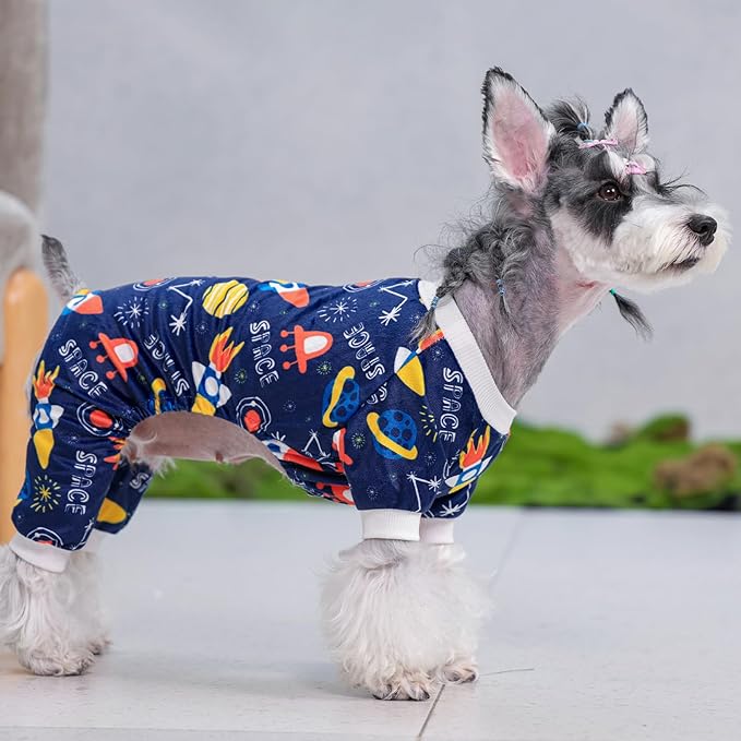 CuteBone Fleece Dog Pajamas Clothes Puppy Jammies Pet Apparel Cat Onesie for Chihuahua Yorkie Frenchies P317S