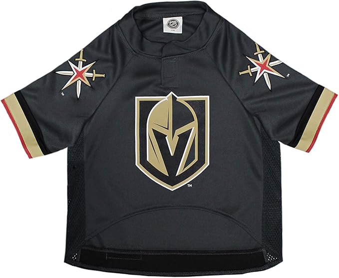 Pets First NHL Las Vegas Golden Knights Jersey for Dogs & Cats, Small. - Let Your Pet Be A Real NHL Fan!