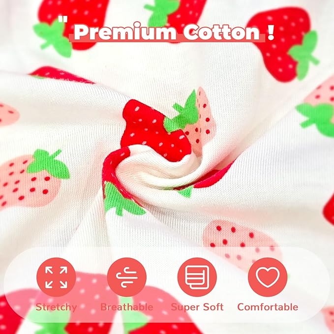 PETCARE Cartoon Dog Shirts for Small Dogs Cute Dog Clothes Red Strawberry Tshirt Soft Cotton Puppy Pajamas Breathable Sleeveless Pet Tank Top Spring Summer Dogs Clothes for Chihuahua Yorkie Shih Tzu