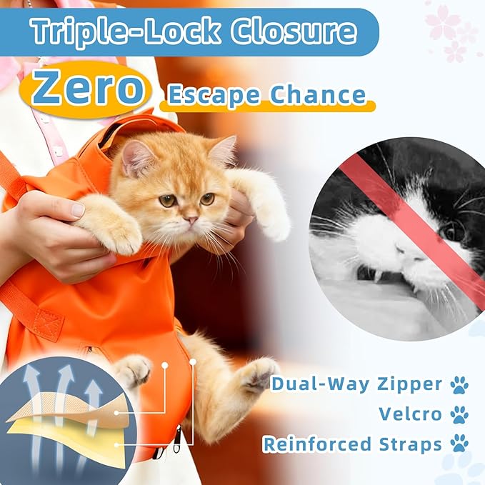 Waterproof Cat Grooming Restraint Bag - Anti-Scratching for Claw Care & Nail Trimming, Ideal for Cat Medical Examination (Pink, L)