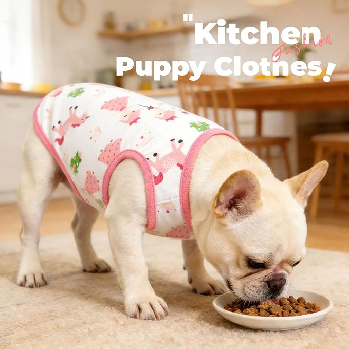PETCARE Cartoon Dog Shirts for Small Dogs Cute Dog Clothes Pink Pony Tshirt Soft Cotton Puppy Pajamas Breathable Sleeveless Pet Tank Top Spring Summer Dogs Clothes for Chihuahua Yorkie Shih Tzu