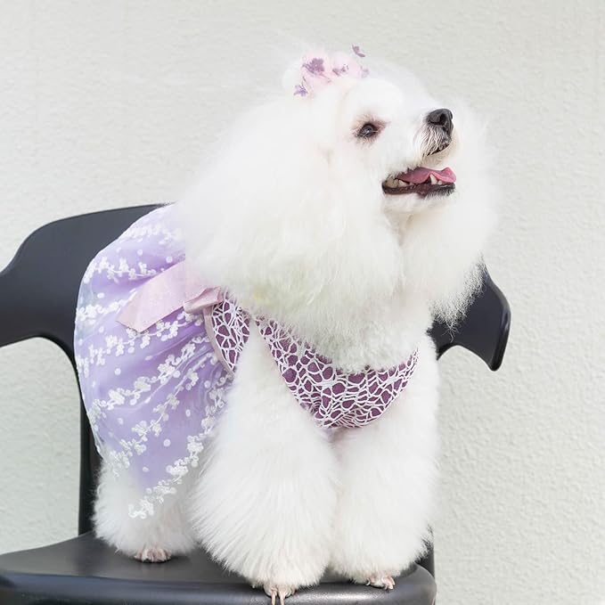 CuteBone Dog Birthday Dress Girl Puppy Skirt Tutu Cat Wedding Outfit Pet Party Clothes for Small Dogs Costume DD14L