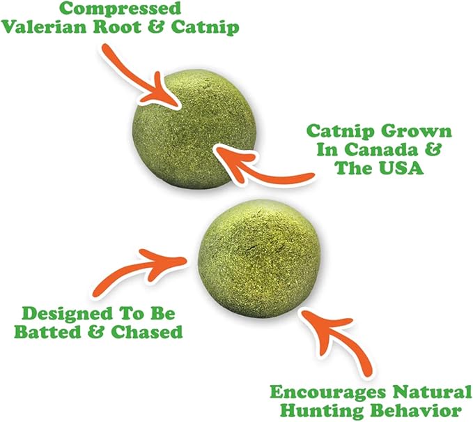 Meowijuana Compressed Catnip Ball Refill - 2 Pack | Kalico Kush | Interactive Cat Toy Refill | Potent Hand Harvested Catnip Grown in North America