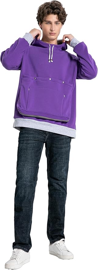 LINYUCHEN Cat Dog Carrier Hoodies – Puppy Kitten Carrying Sweatshirt Large Pet Pocket Pullover Top – Unisex Kangaroo Hoodies