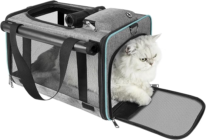 GAPZER Soft-Sided Pet Carrier for Air Travel 18x11x11 Inch - Underseat Cabin Carry Bag for Small Cats & Dogs Under 15 lbs