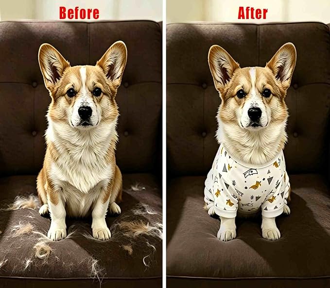 Dog Pajamas Polyester Dog Pajama Cozy Dog Pjs Soft Dog Onesie Pajamas for Dogs Stretchy Dog Pajamas Dog Clothes with Dinosaur Pattern, XX-Large