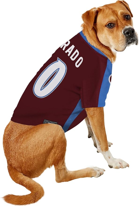 NHL Colorado Avalanche Jersey for Dogs & Cats, Medium. - Let Your Pet Be A Real NHL Fan!