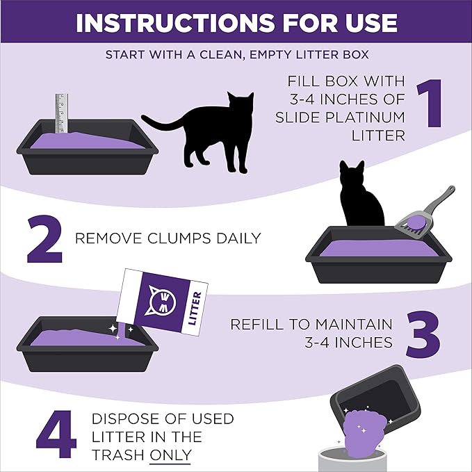 ARM & HAMMER Clump & Seal SLIDE Platinum Multi-Cat Clumping Cat Litter, Easy Clean Technology with No Scrubbing, 14-Day Odor Control, 37 lbs