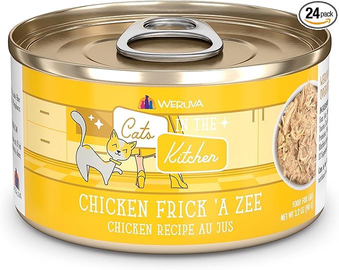 Weruva Cats in The Kitchen, Chicken Frick 'A Zee with Chicken Au Jus Cat Food, 3.2oz Can (Pack of 24)
